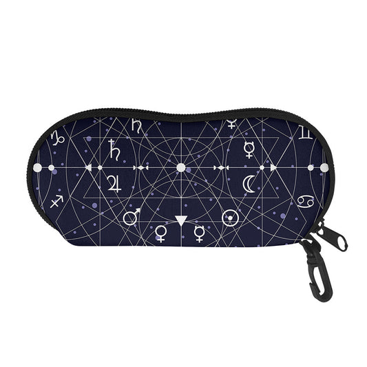 Geometric Moon Phase Print Glasses Case