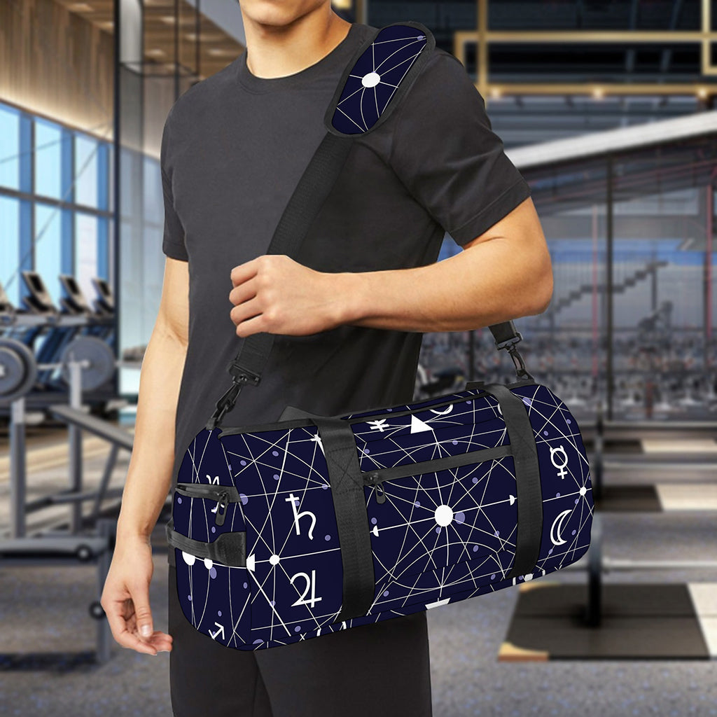 Geometric Moon Phase Print Gym Bag