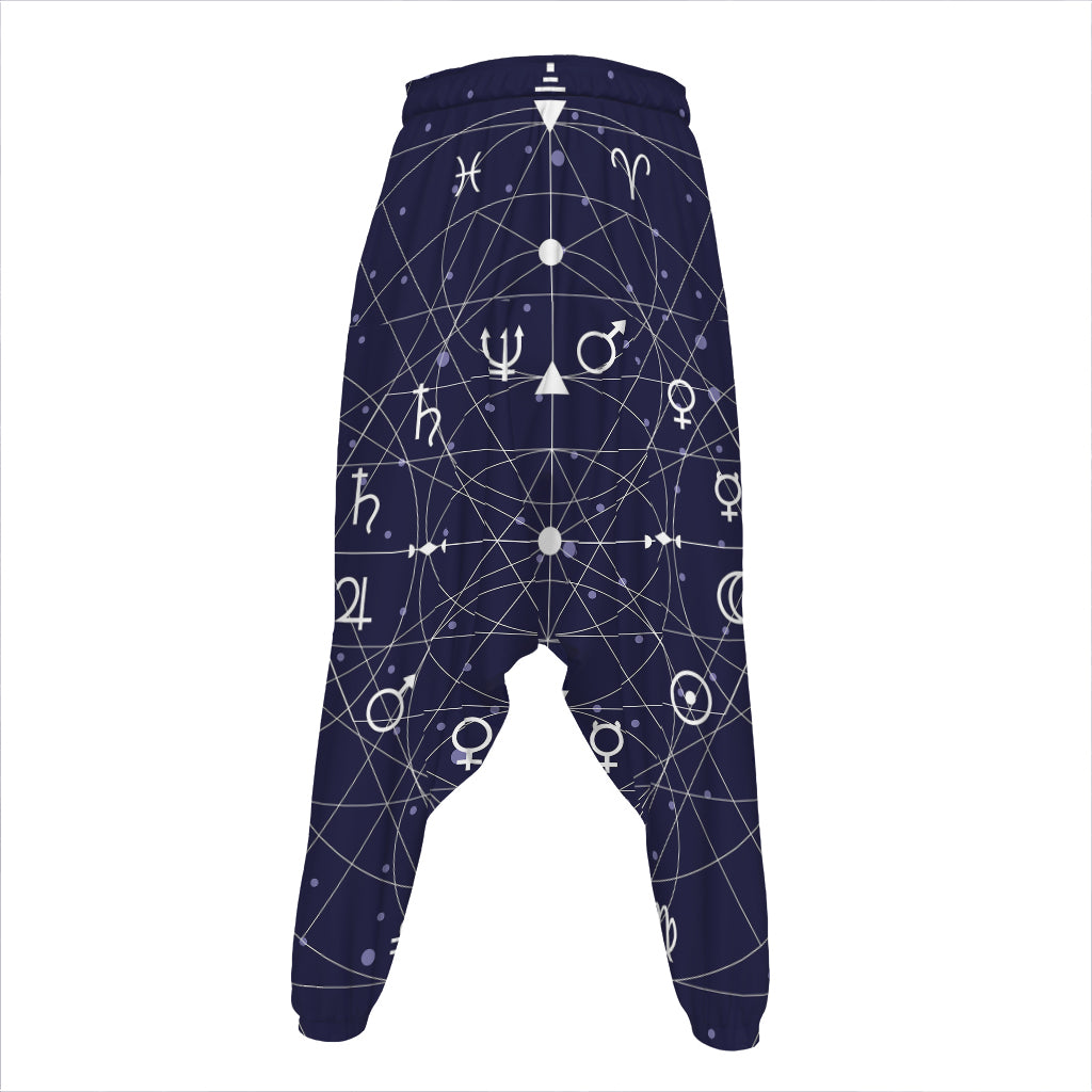 Geometric Moon Phase Print Hammer Pants