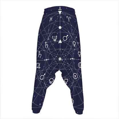 Geometric Moon Phase Print Hammer Pants