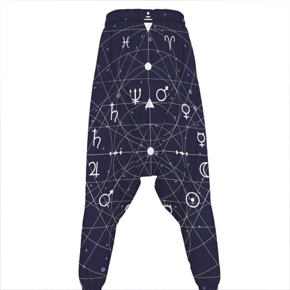 Geometric Moon Phase Print Hammer Pants