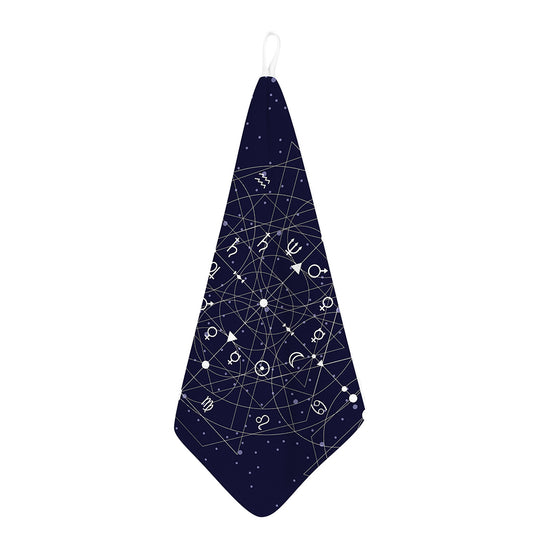 Geometric Moon Phase Print Hand Towel
