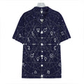 Geometric Moon Phase Print Hawaiian Shirt