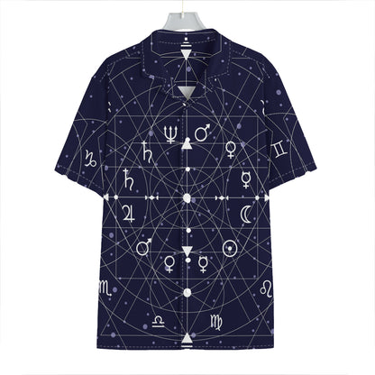 Geometric Moon Phase Print Hawaiian Shirt