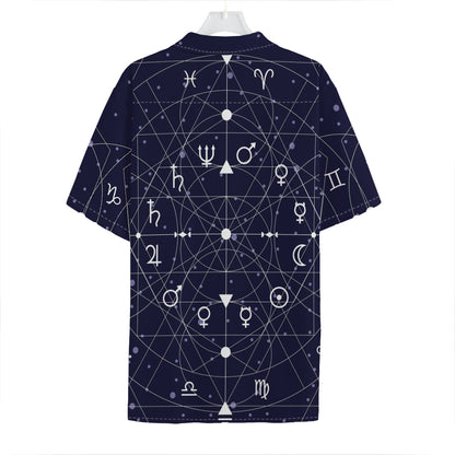 Geometric Moon Phase Print Hawaiian Shirt