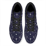 Geometric Moon Phase Print High Top Leather Sneakers