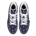 Geometric Moon Phase Print High Top Leather Sneakers
