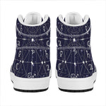 Geometric Moon Phase Print High Top Leather Sneakers