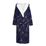 Geometric Moon Phase Print Hooded Bathrobe