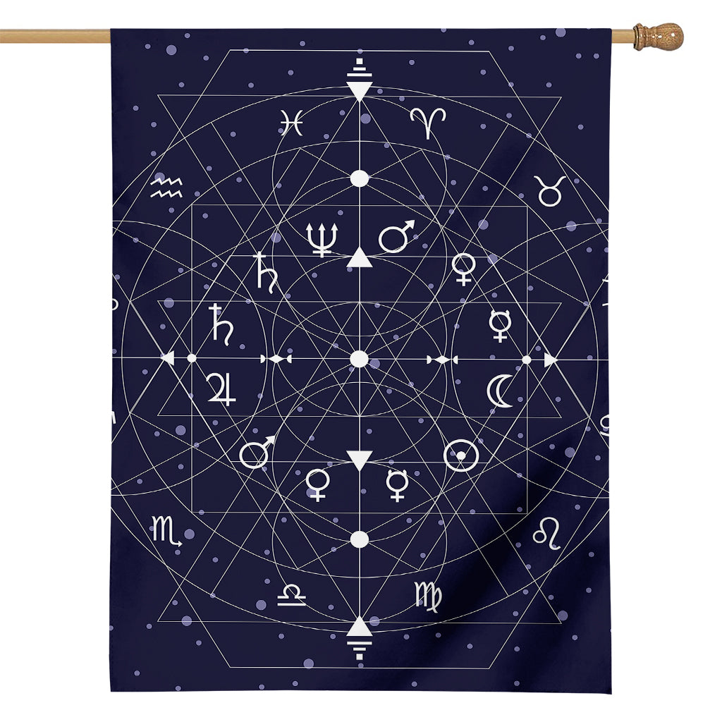Geometric Moon Phase Print House Flag