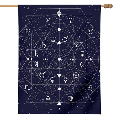Geometric Moon Phase Print House Flag