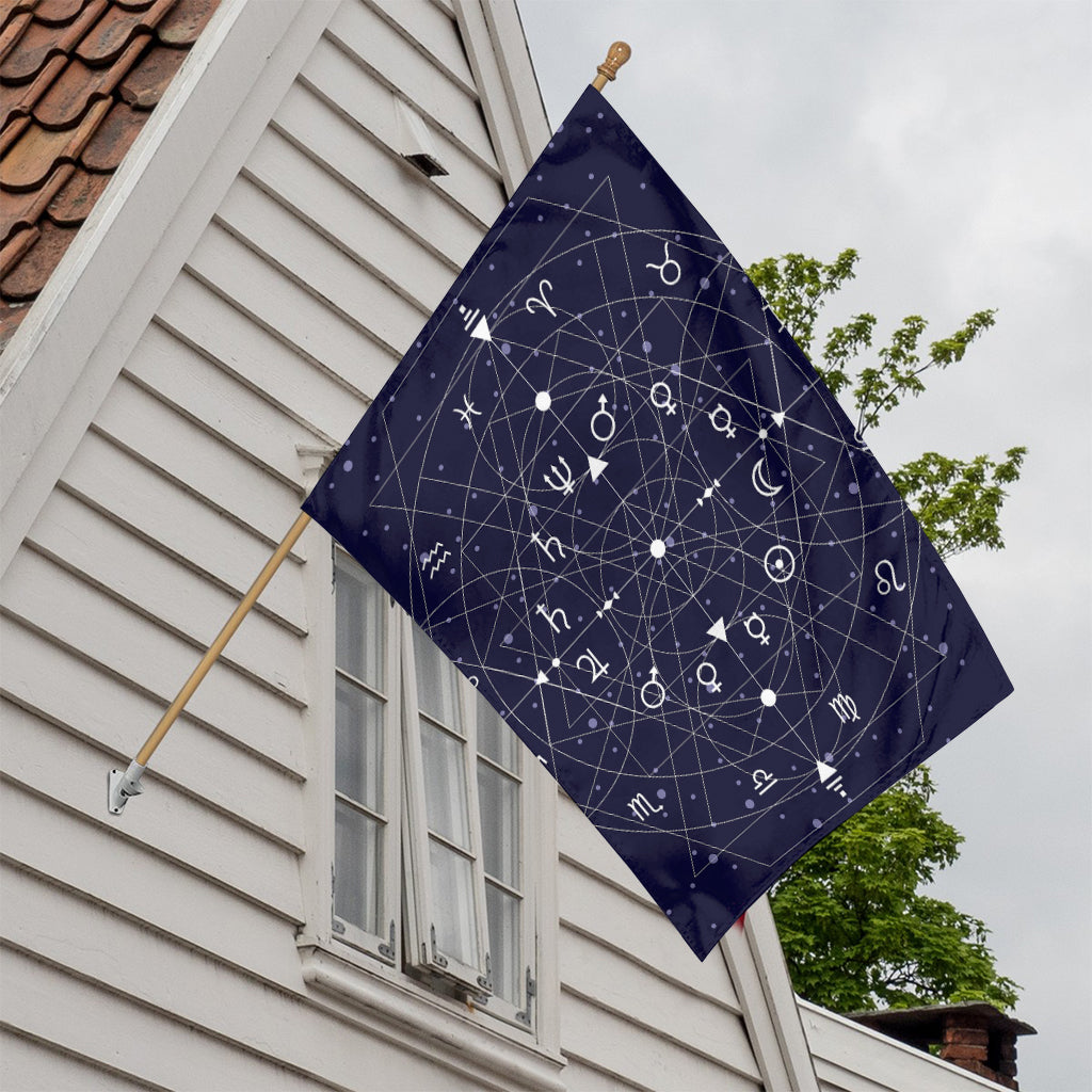 Geometric Moon Phase Print House Flag