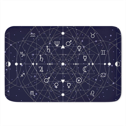 Geometric Moon Phase Print Indoor Door Mat