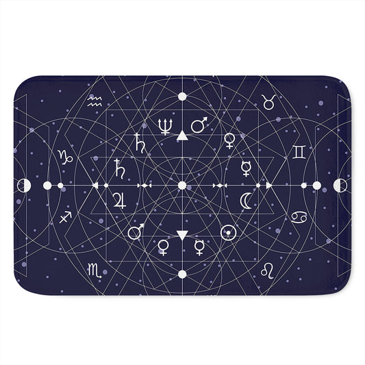 Geometric Moon Phase Print Indoor Door Mat