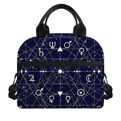 Geometric Moon Phase Print Insulated Lunch Bag