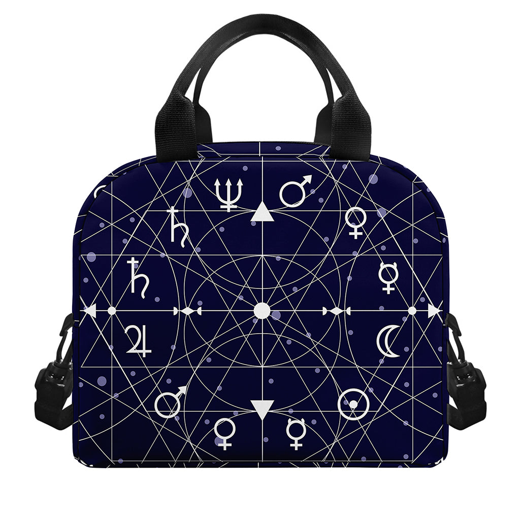 Geometric Moon Phase Print Insulated Lunch Bag