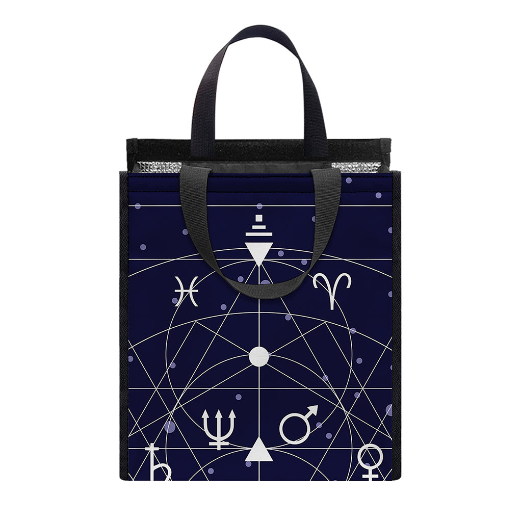 Geometric Moon Phase Print Insulated Lunch Tote