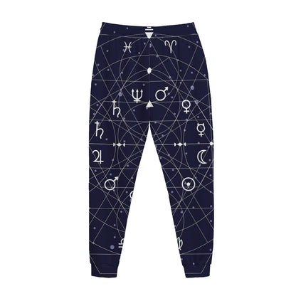 Geometric Moon Phase Print Jogger Pants