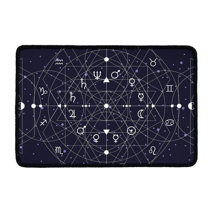 Geometric Moon Phase Print Kitchen Mat