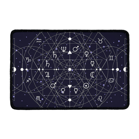 Geometric Moon Phase Print Kitchen Mat