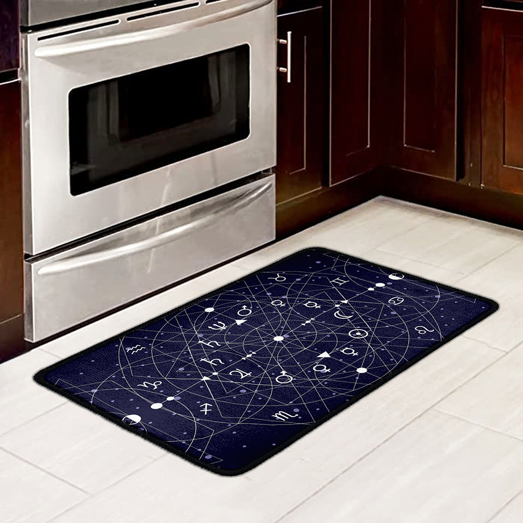 Geometric Moon Phase Print Kitchen Mat