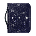 Geometric Moon Phase Print Leather Bible Cover
