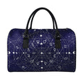 Geometric Moon Phase Print Leather Duffel Bag