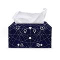 Geometric Moon Phase Print Leather Tissue Box Cover