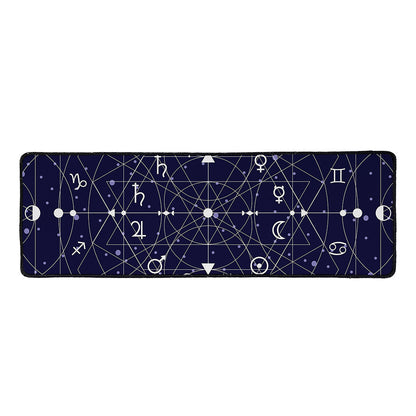 Geometric Moon Phase Print Long Kitchen Mat