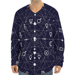 Geometric Moon Phase Print Long Sleeve Baseball Jersey