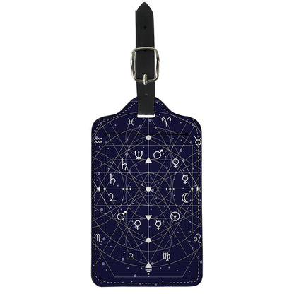 Geometric Moon Phase Print Luggage Tag