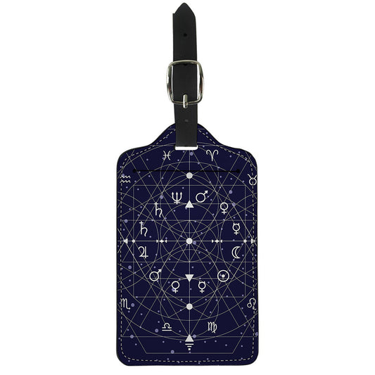 Geometric Moon Phase Print Luggage Tag