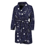 Geometric Moon Phase Print Men's Bathrobe