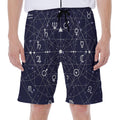 Geometric Moon Phase Print Men's Beach Shorts