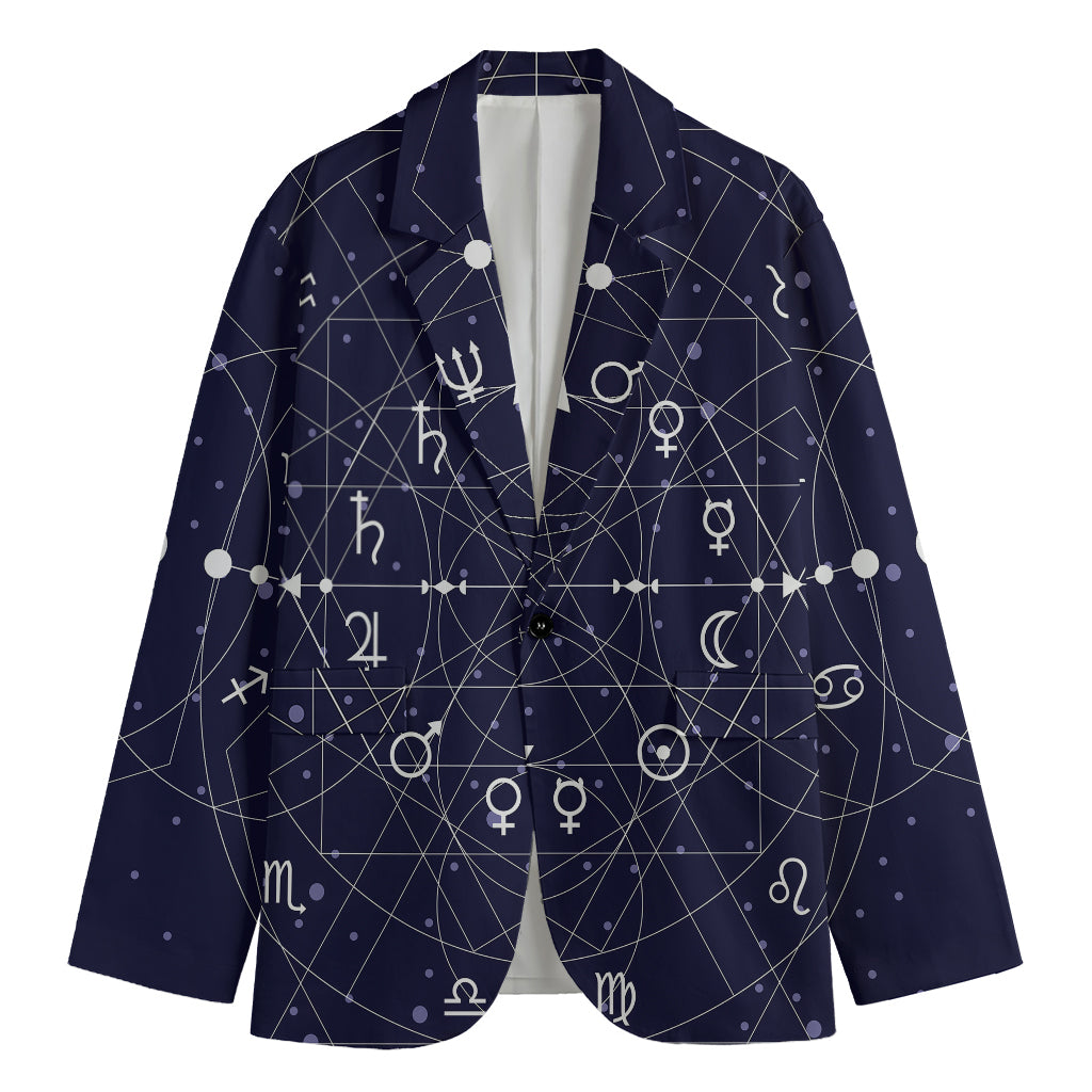 Geometric Moon Phase Print Men's Blazer