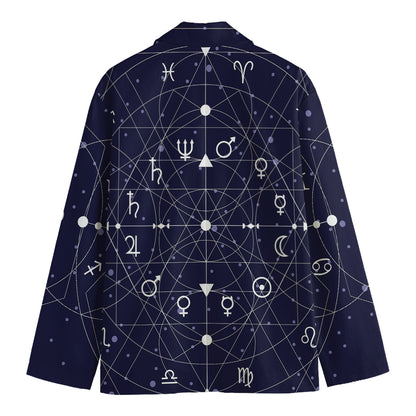 Geometric Moon Phase Print Men's Blazer