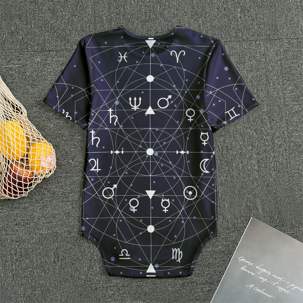 Geometric Moon Phase Print Men's Bodysuit