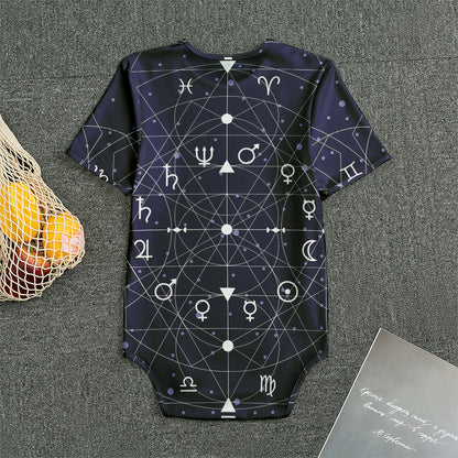 Geometric Moon Phase Print Men's Bodysuit