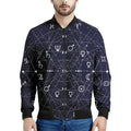 Geometric Moon Phase Print Men's Bomber Jacket
