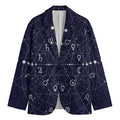 Geometric Moon Phase Print Men's Cotton Blazer