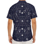 Geometric Moon Phase Print Men's Deep V-Neck Shirt