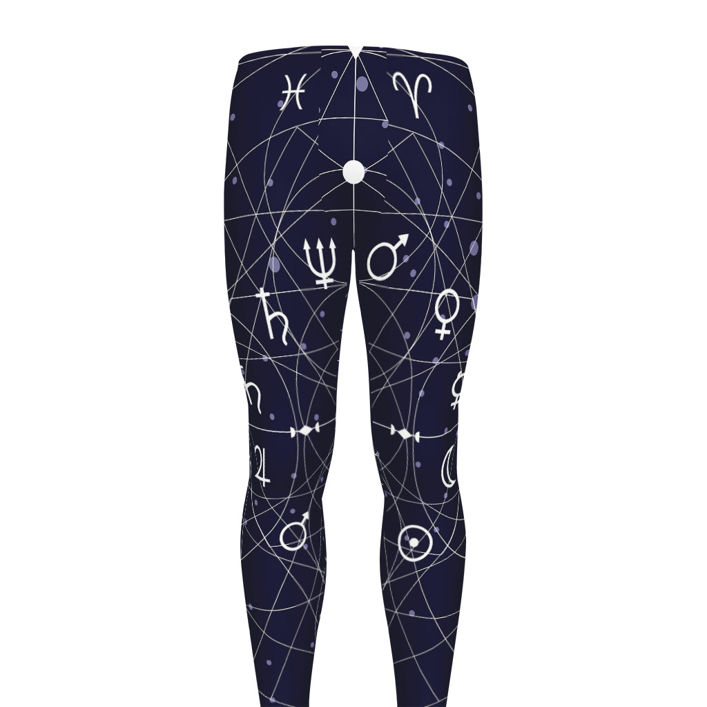 Geometric Moon Phase Print Men's leggings