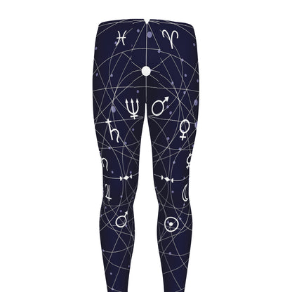 Geometric Moon Phase Print Men's leggings