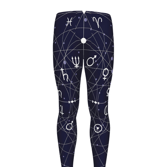 Geometric Moon Phase Print Men's leggings