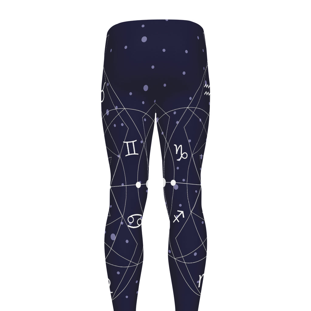 Geometric Moon Phase Print Men's leggings