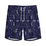 Geometric Moon Phase Print Men's Sports Shorts