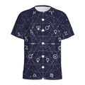 Geometric Moon Phase Print Men's Athletic T-Shirt