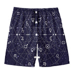 Geometric Moon Phase Print Men's Swim Trunks