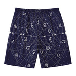 Geometric Moon Phase Print Men's Swim Trunks