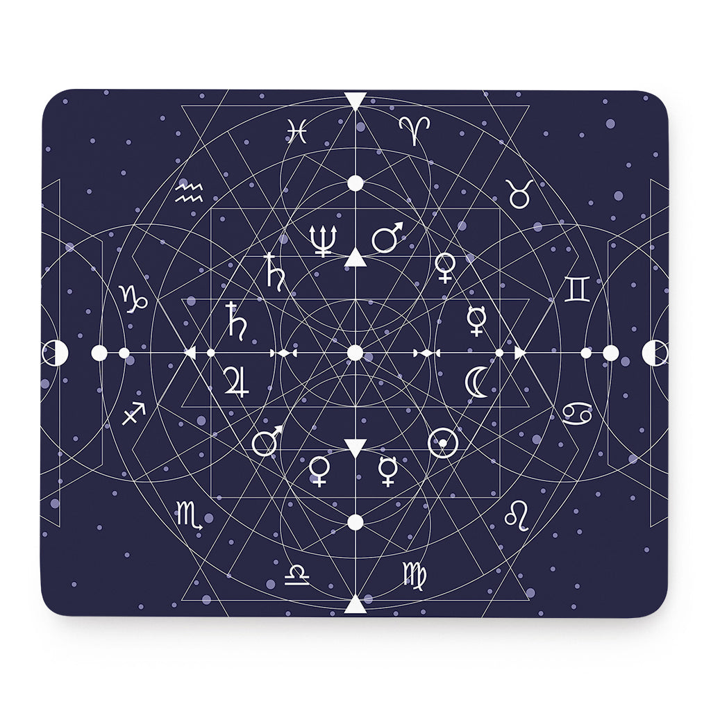 Geometric Moon Phase Print Mouse Pad
